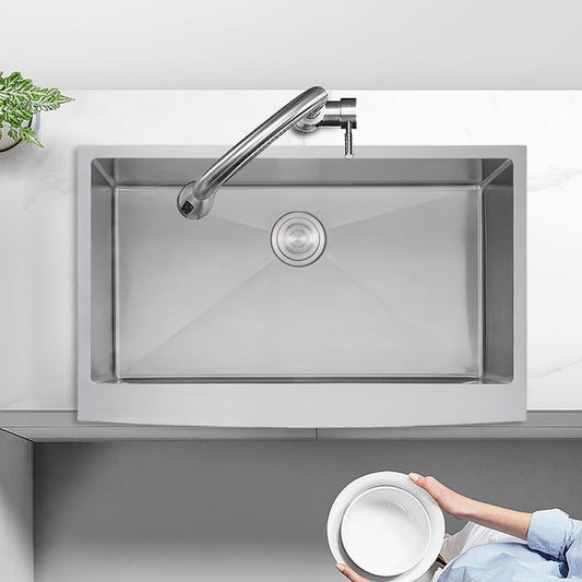 apron front stainless steel kitchen sink handmade thickening modern undermount brushed single bowl