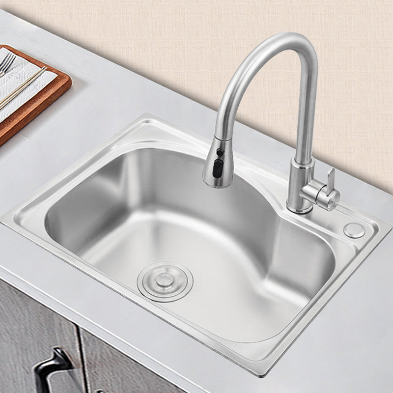 58*42 brushed stretching single bowl pressing sink household modern stainless steel kitchen sink