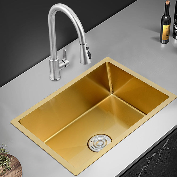 60*46cm nano golden undermount handmade thickening single bowl modern household stainless steel kitchen sink