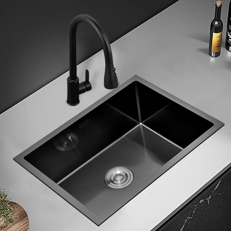 54x44cm nano black undermount handmade thickening single bowl modern stainless steel kitchen sink