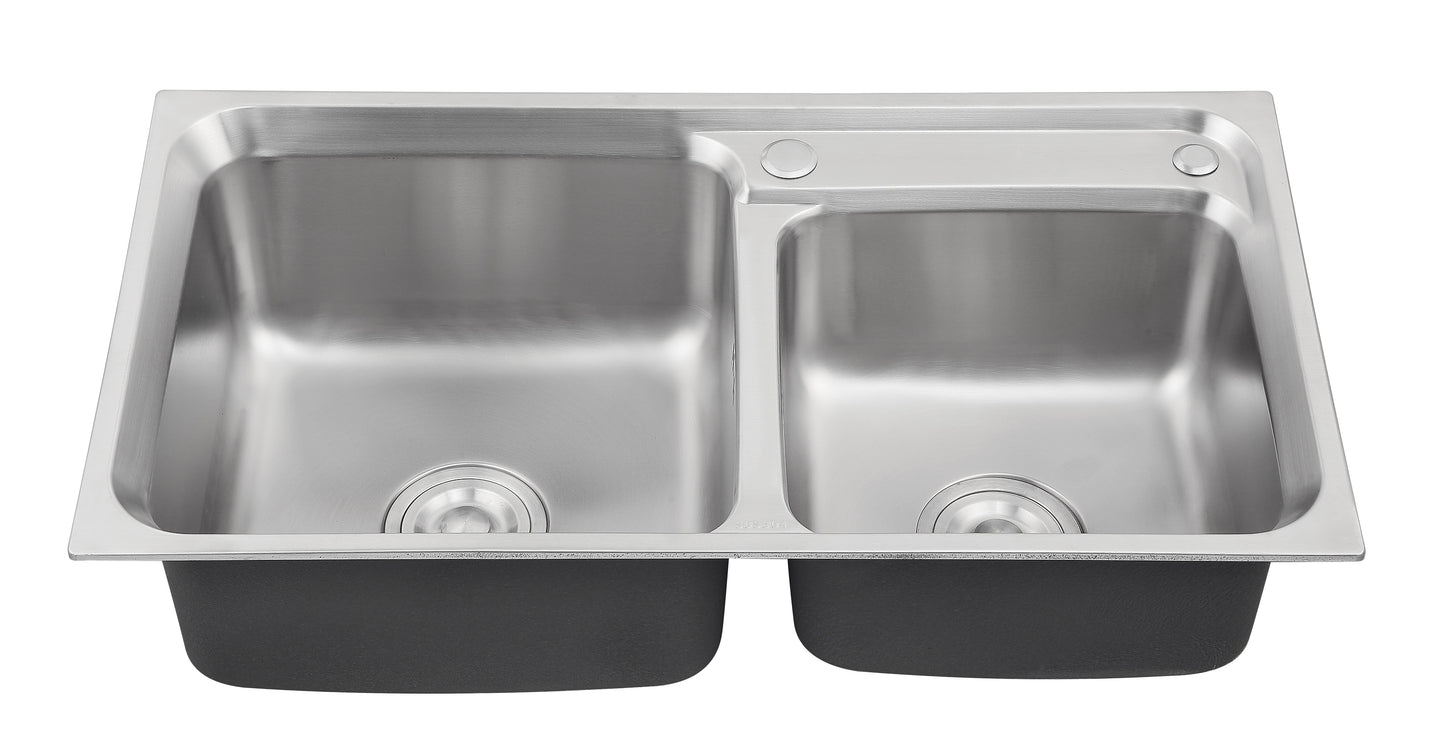 pressing sink brushed thickening modern double bowl stainless steel kitchen sink