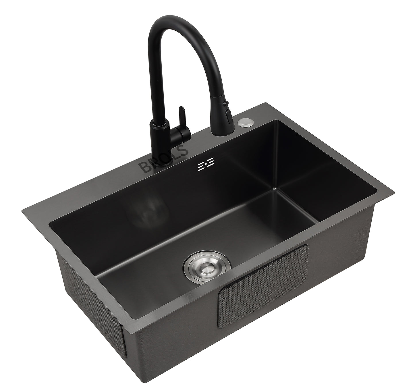 nano black handmade thickening modern single bowl stainless steel kitchen sink