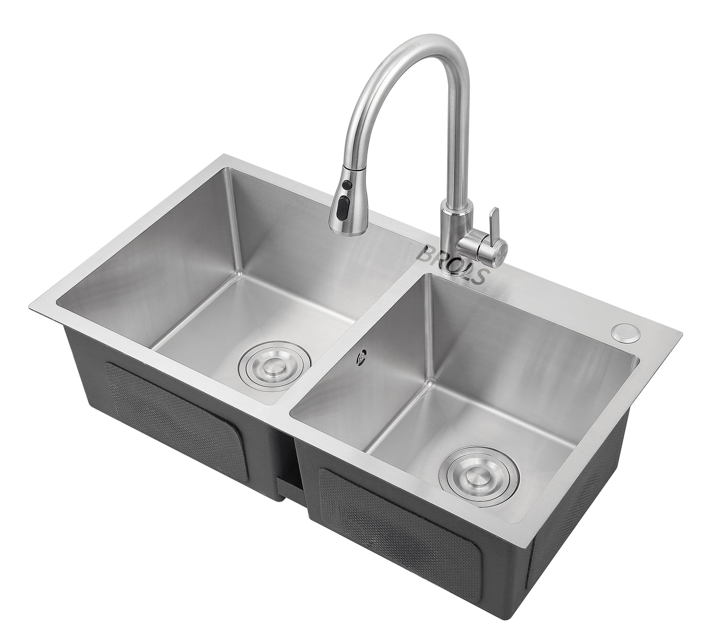 handmade thickening brushed double bowl modern stainless steel kitchen sink