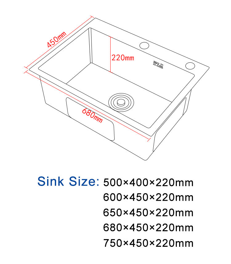 brushed handmade thickening modern single bowl stainless steel kitchen sink