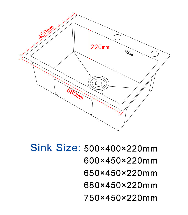 nano black handmade thickening modern single bowl stainless steel kitchen sink