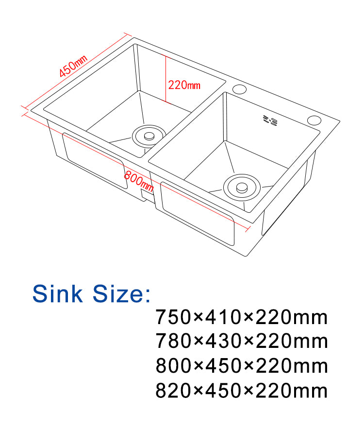 nano black handmade thickening double bowl modern stainless steel kitchen sink