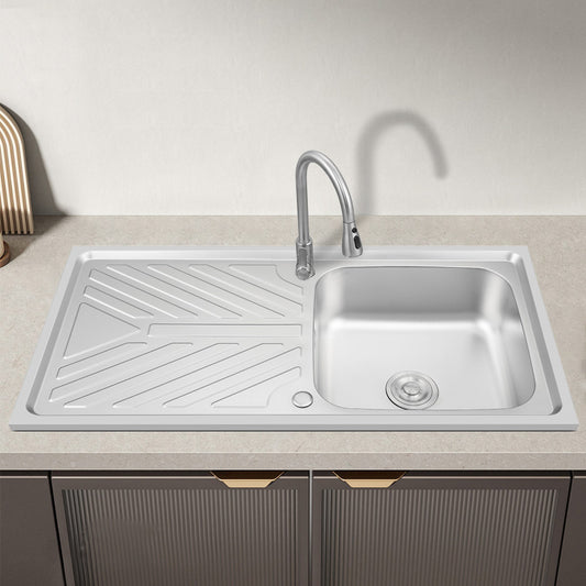 100x50cm pearl sand pressing sink with drainage board single bowl household stainless steel kitchen sink