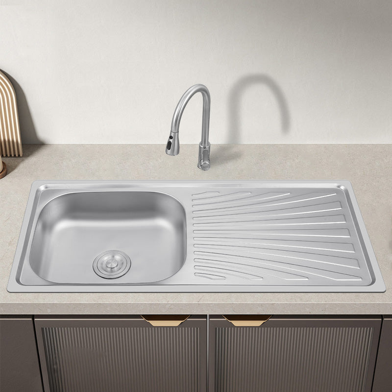 96x43cm pearl sand pressing sink with drainage board household single bowl stainless steel kitchen sink