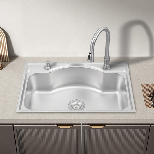 68x44cm brushed modern stretching basin single bowl household pressing stainless steel kitchen sink