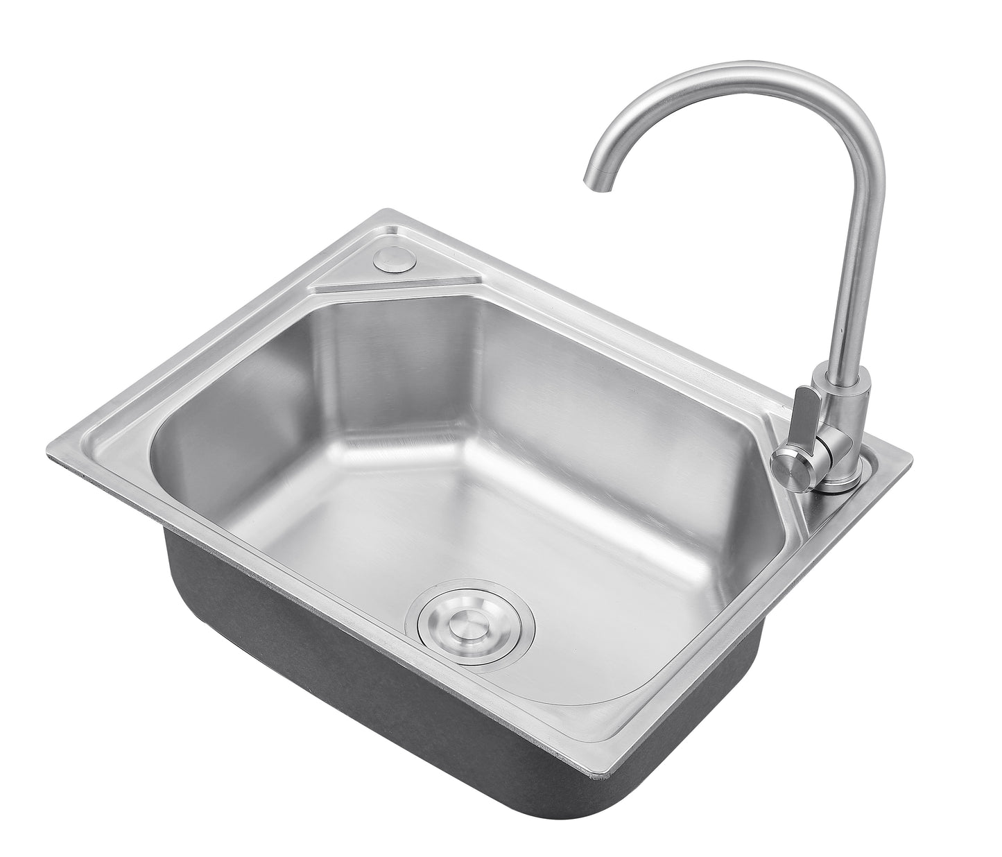 55*43cm brushed pressing sink household modern stretching single bowl stainless steel kitchen sink