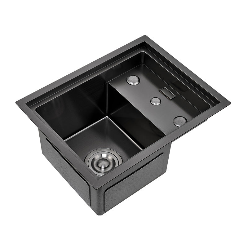 45x35cm nano black undermount handmade hidden single bowl stainless steel kitchen sink