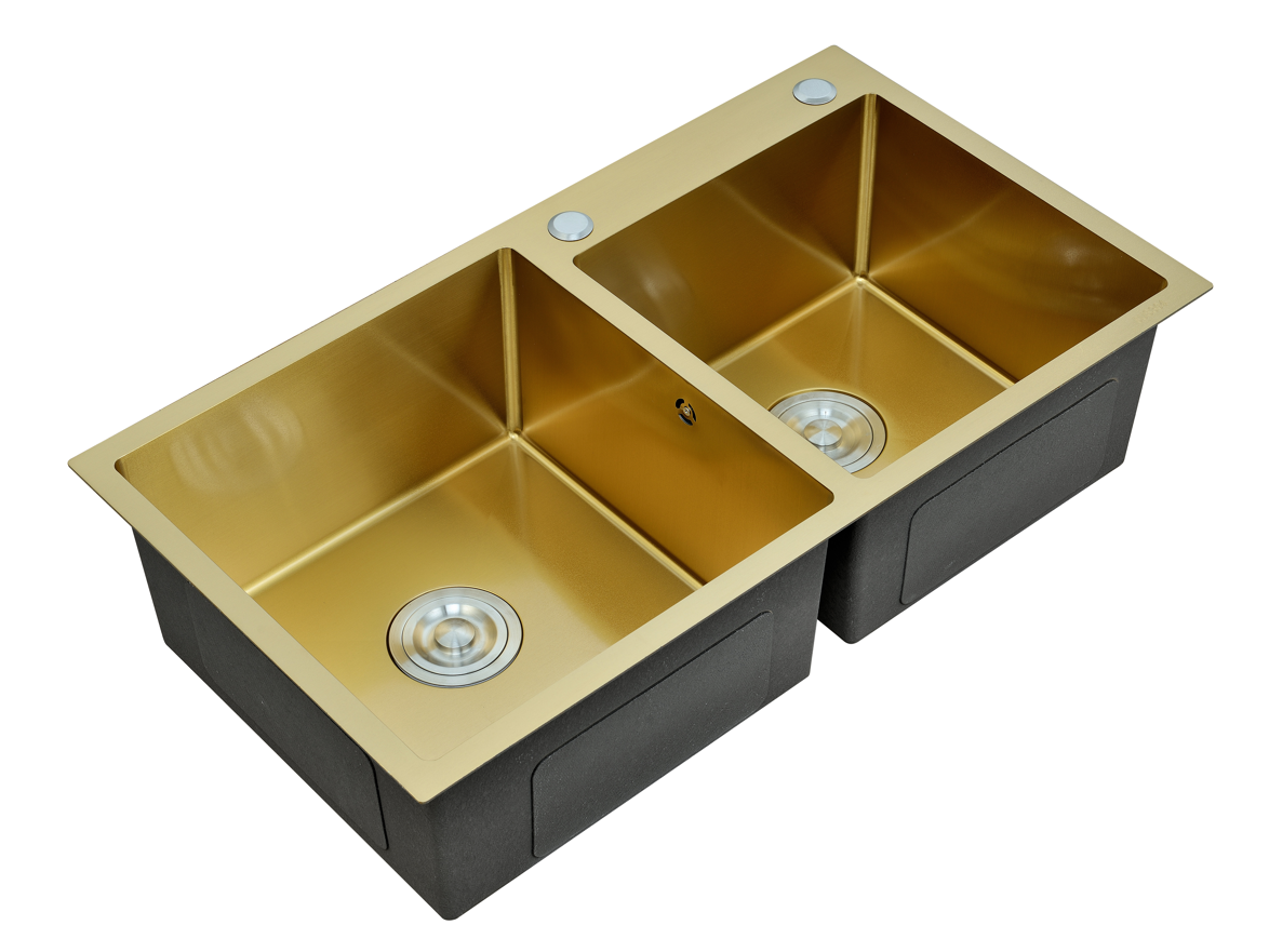 nano golden handmade thickening double bowl modern undermount stainless steel kitchen sink