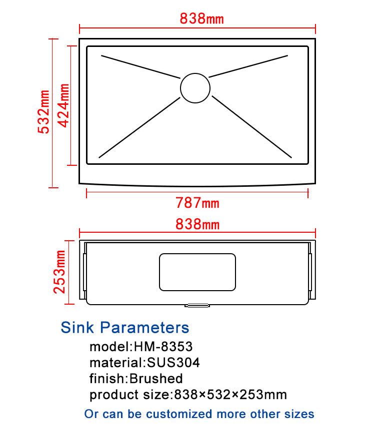 apron front stainless steel kitchen sink handmade thickening modern undermount brushed single bowl